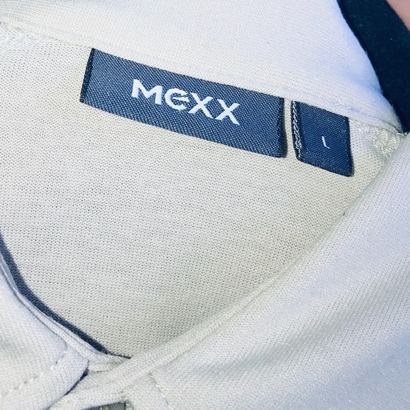 Mexx Mens Short Sleeve Cream Shirt w/Green Piping - Picture 3 of 4